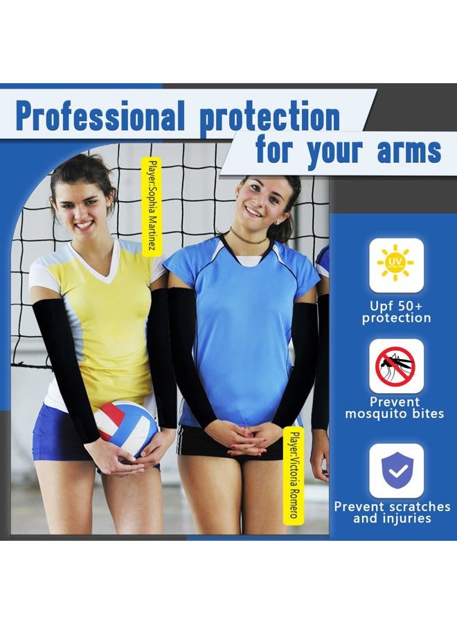 Peabownn Volleyball Arm Sleeves Kids 5XS-2XL - Breathable Arm Sleeve Youth Men Women for Football Baseball Compression, Black, S - Image 3