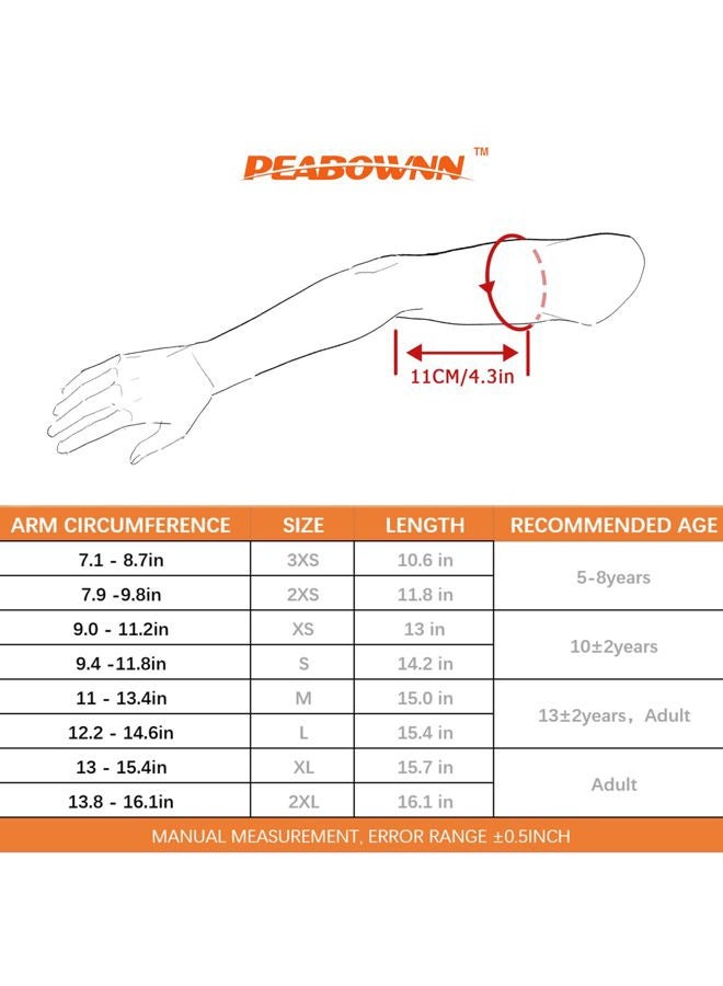 Peabownn Volleyball Arm Sleeves Kids 5XS-2XL - Breathable Arm Sleeve Youth Men Women for Football Baseball Compression, Black, S - Image 5
