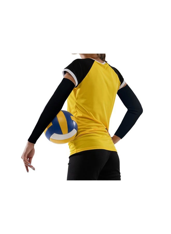 Peabownn Volleyball Arm Sleeves Kids 5XS-2XL - Breathable Arm Sleeve Youth Men Women for Football Baseball Compression, Black, S - Image 1