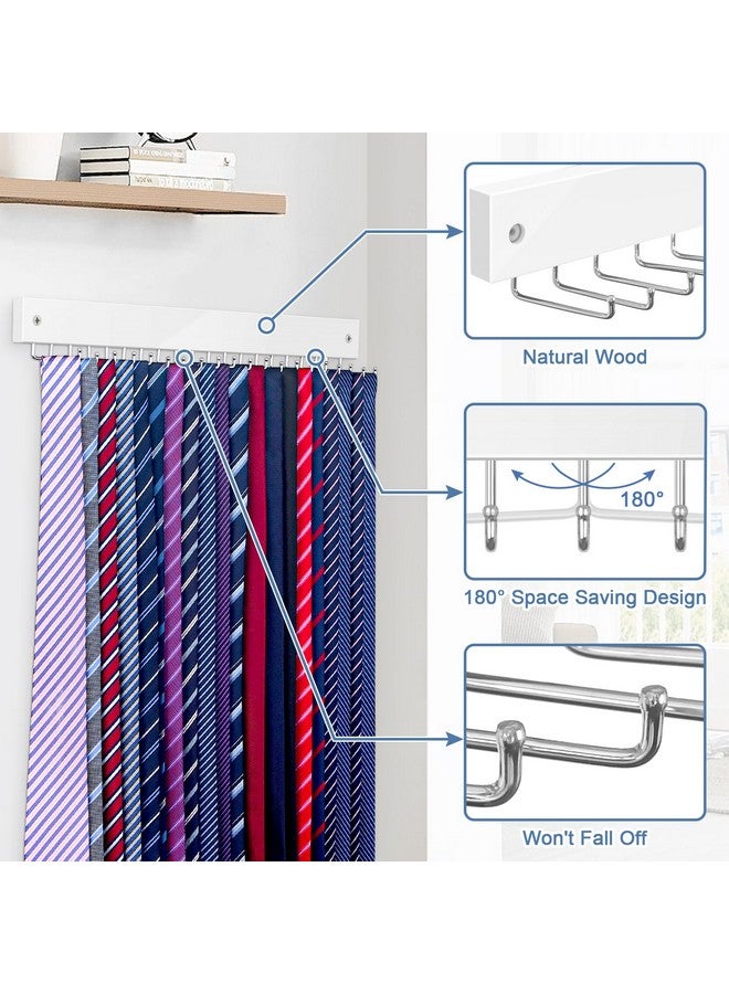 OTECKK Tie Organizer Belt Organizer Wall Mounted, Tie Rack Belt Hanger for Closet with 20 Storage Hooks, Belt Tie Holder for Closet Organizer Storage  - Image 5