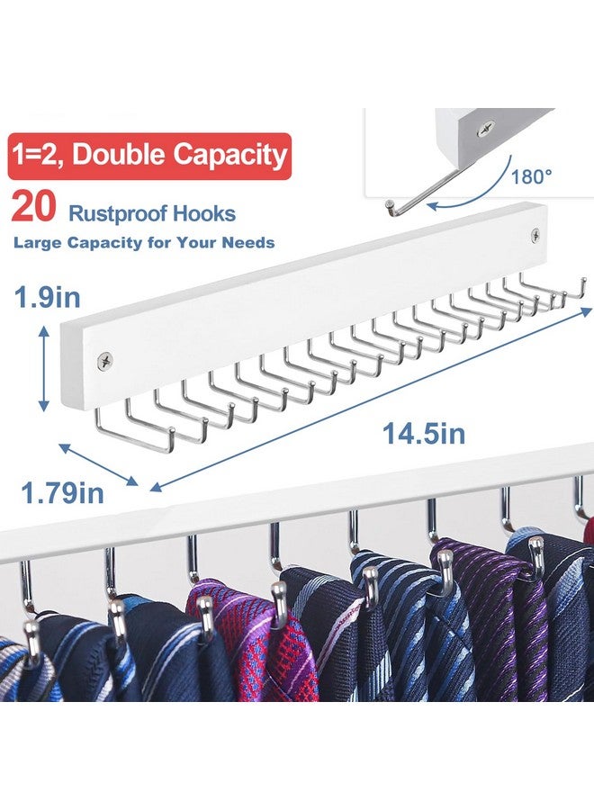 OTECKK Tie Organizer Belt Organizer Wall Mounted, Tie Rack Belt Hanger for Closet with 20 Storage Hooks, Belt Tie Holder for Closet Organizer Storage  - Image 4