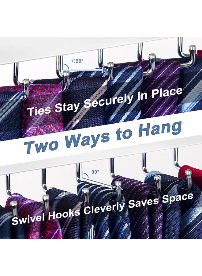 OTECKK Tie Organizer Belt Organizer Wall Mounted, Tie Rack Belt Hanger for Closet with 20 Storage Hooks, Belt Tie Holder for Closet Organizer Storage  - Image 2