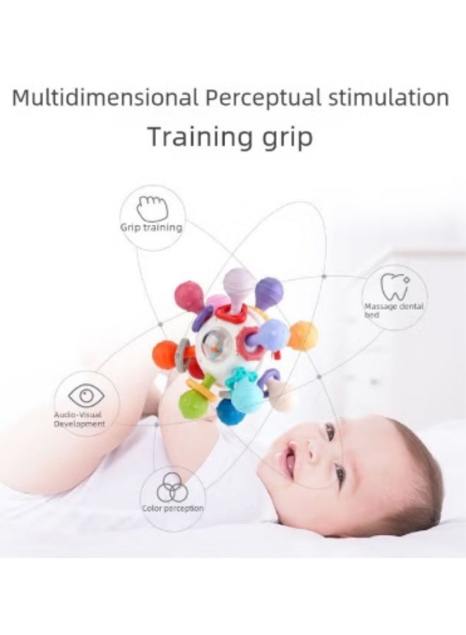 Manhattan Baby Teeth Grinding Rubber Toy Grip Soothing Soft Rubber Ball Toy - Image 3
