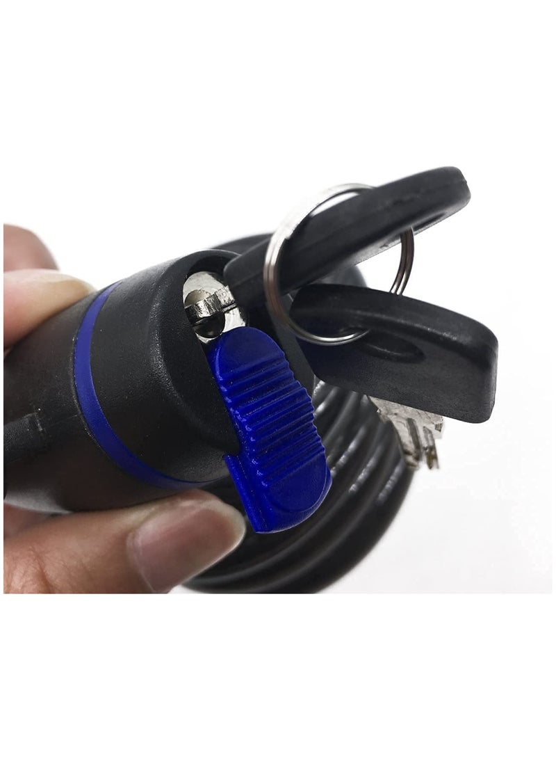 GNAFOTU Bike Lock, Bike Key Lock, Cable Steel Coiled Secure Lock with Integrated Key Lock, Mounting Bracket, for Bicycle Stroller Scooter Electric Cycle Outdoor, 1.2M (4 Feet), 1/2 Inch Diameter - Image 5