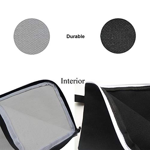 enyuwlcm 16oz Canvas Zipper Bag Small Makeup Pouch Flat Pencil Pouch 2 Pack Black and White - Image 3