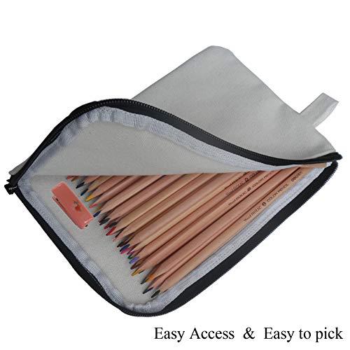 enyuwlcm 16oz Canvas Zipper Bag Small Makeup Pouch Flat Pencil Pouch 2 Pack Black and White - Image 5