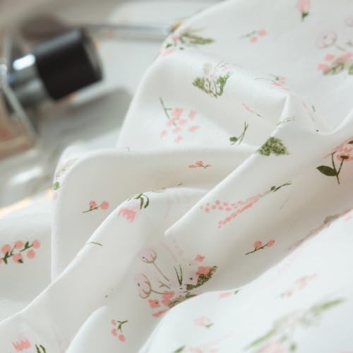 AMWAN Cotton Floral Duvet Cover Queen Pink White Floral Bedding Sets Vintage Style Garden Floral Comforter Cover Boho Flower Botanical Duvet Cover Girls Women Aesthetic Queen Duvet Cover with Zipper Ties - Image 5
