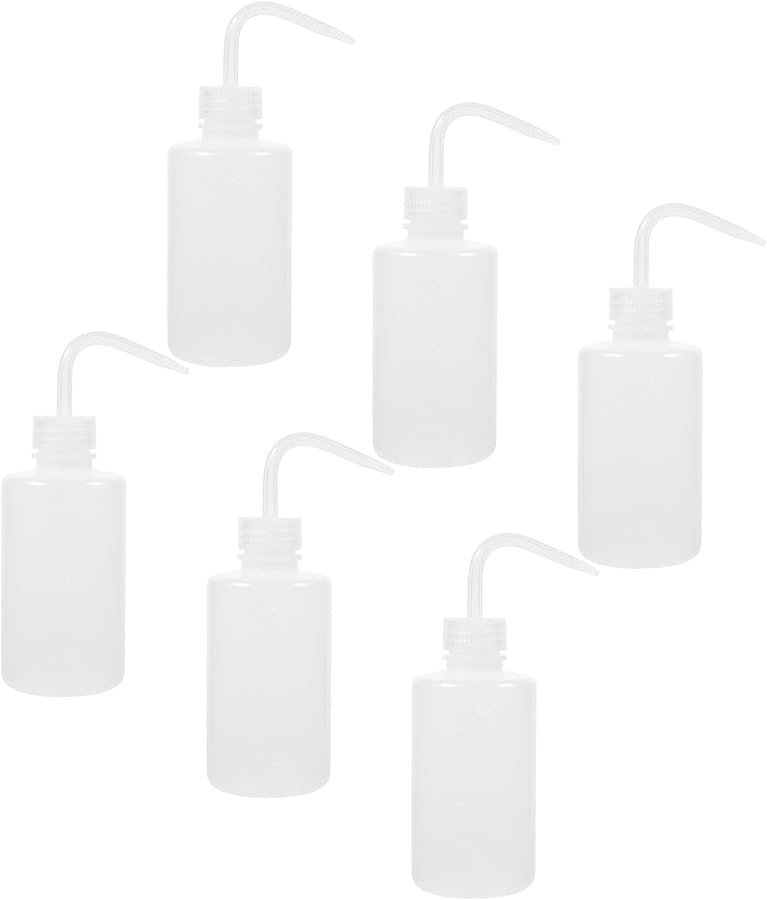 6Pcs Plastic Wash Bottles with Scale Refillable Squeeze Bottles for Lab Chemical Cleaning - Image 1