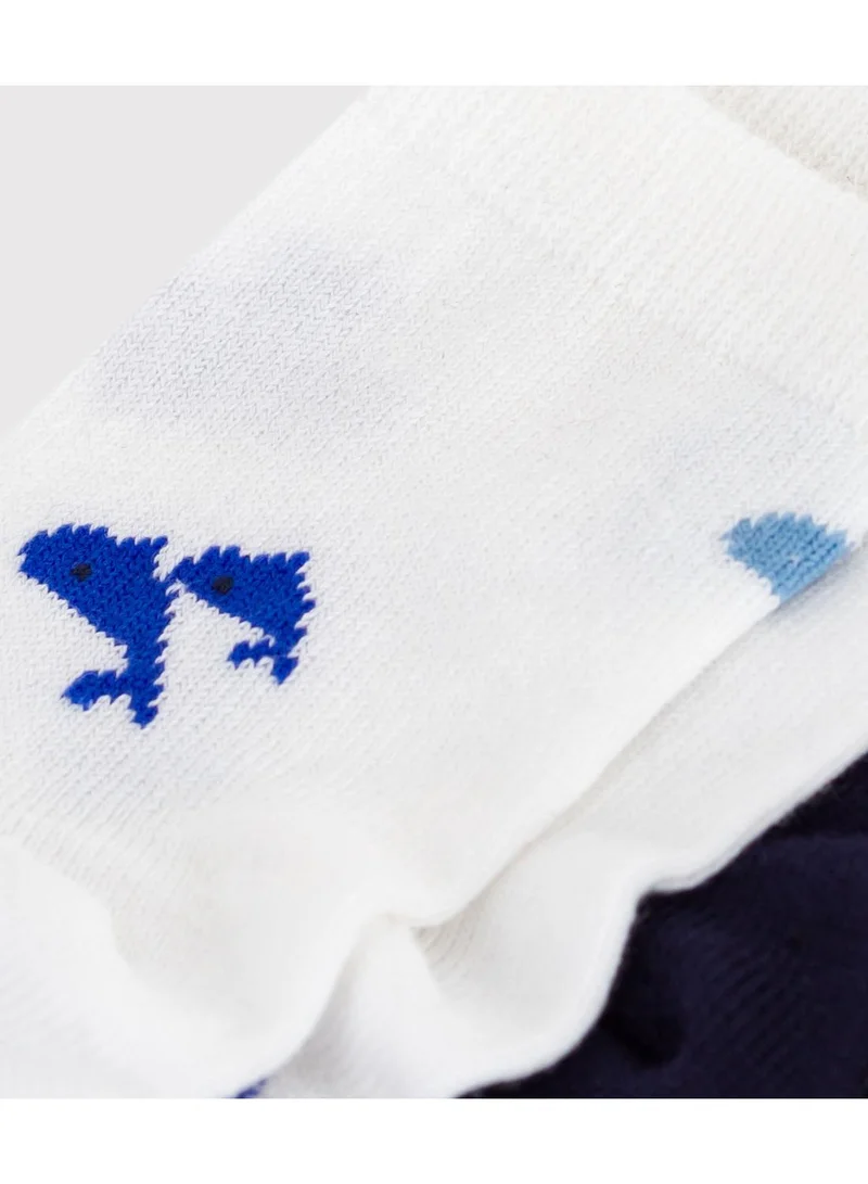 Petit Bateau Babies' whale-print cotton socks - 2-Pack