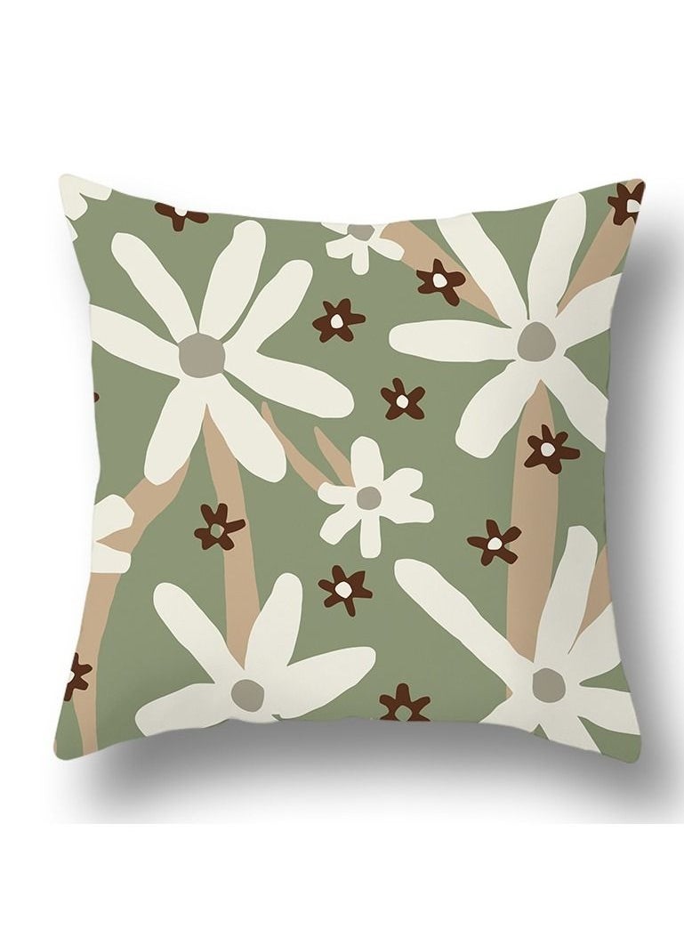 Y&D Green botanical abstract geometric print pillowcase pillow cover 45*45cm 