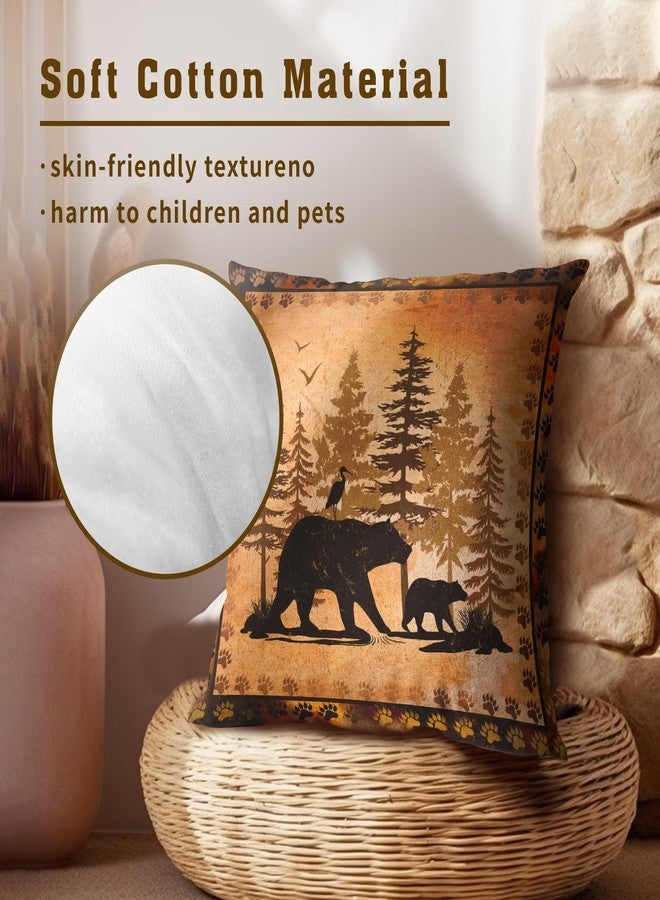 Giwawa Forest Bear Deer Throw Pillow Covers 18x18 Set of 2 Wildlife Animal Decorative Pillow Cases Square Cushion Cover for Couch Bed Sofa Chair - Image 5
