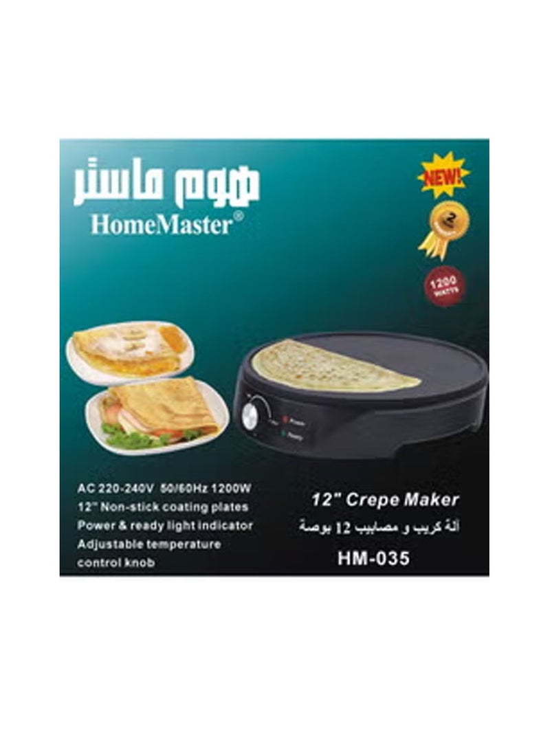 HomeMaster Crepe Maker 1200 Watt HM-035 Black - Image 3