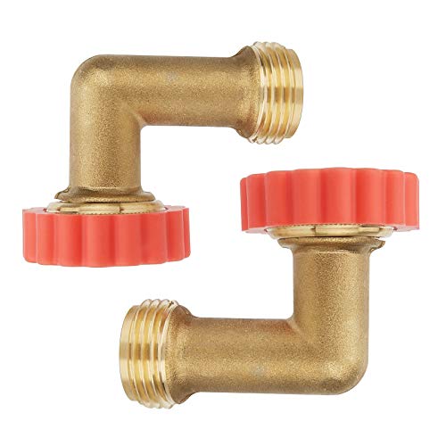 Watflow Lead-Free Brass 90° Hose Saver, Garden Hose Adapter, Garden Hose Connector, 90 Degree Hose Elbow,Water Hose Saver, 2 Pcs - Image 1
