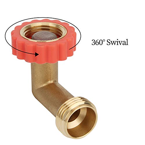 Watflow Lead-Free Brass 90° Hose Saver, Garden Hose Adapter, Garden Hose Connector, 90 Degree Hose Elbow,Water Hose Saver, 2 Pcs - Image 4