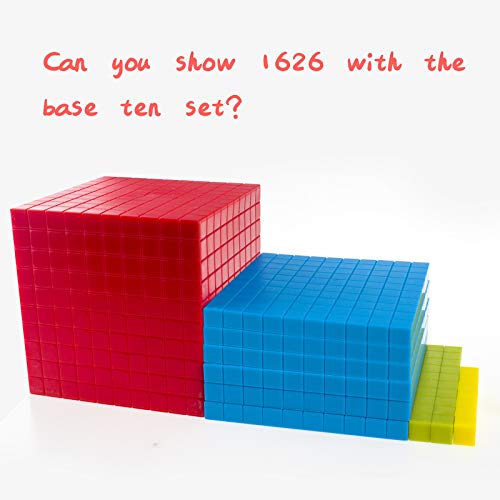 Doloowee Base Ten Blocks Set - 121PCs Base 10 Set Learning Math Manipulative Teach Kids Volume, Place Value and Number Concepts for Early Counting Math in School or Home - Image 3