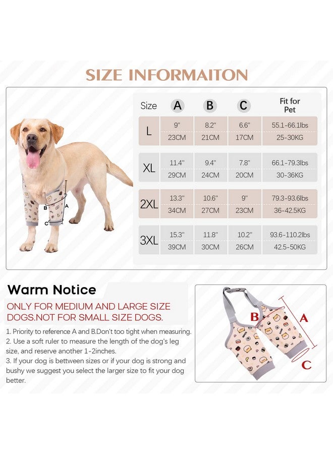 روزكيتش كم ROZKITCH للتعافي من جراحة الكلاب للأرجل الأمامية، واقي دعامة الكوع لمنع لعق الجروح للحيوانات الأليفة، كم ساق الكلب لمنع لعق الطوق المخروطي بديل للالتواء الرباط الصليبي الأمامي والتهاب المفاصل للكلاب اللطيفة مقاس 3XL - Image 4