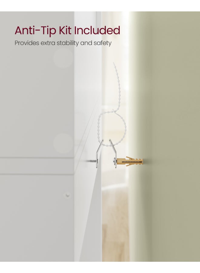 VASAGLE Dressing Table, Vanity Desk with Mirror and Drawer, Makeup Table, Adjustable Shelves, Modern Design, 40 x 70 x 135 cm, Cloud White - Image 5