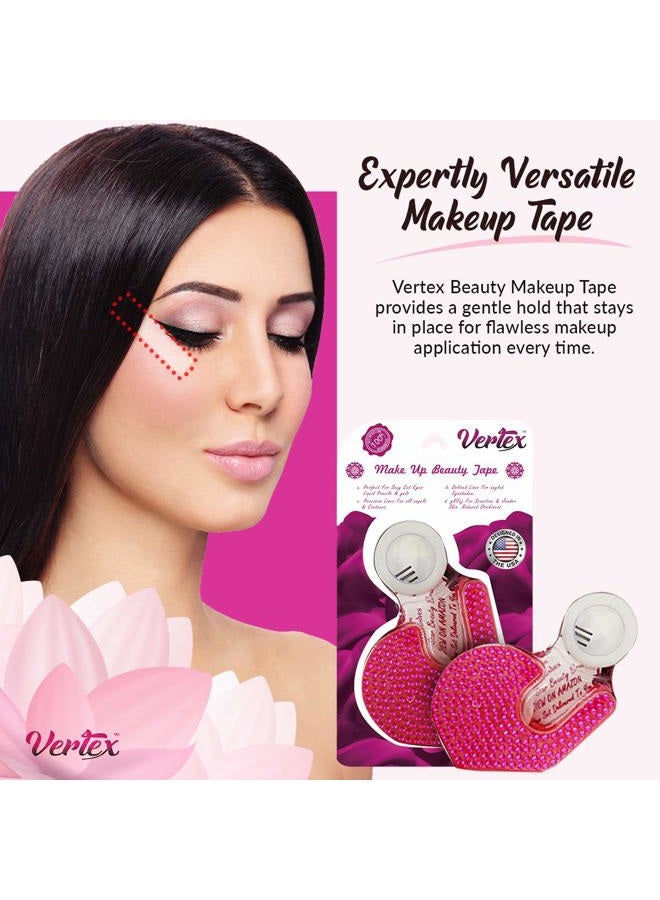 VERTEX Makeup Tape Eyeliner Stencils Pencil Liquid Liner Wing Tips Firm Hold Clean Edge Eyeshadow Lines Palette Primer Cream Real Beginners Techniques Use Brush Pen Stamp Sharpener Angled Shadow Shields Pads - Image 2