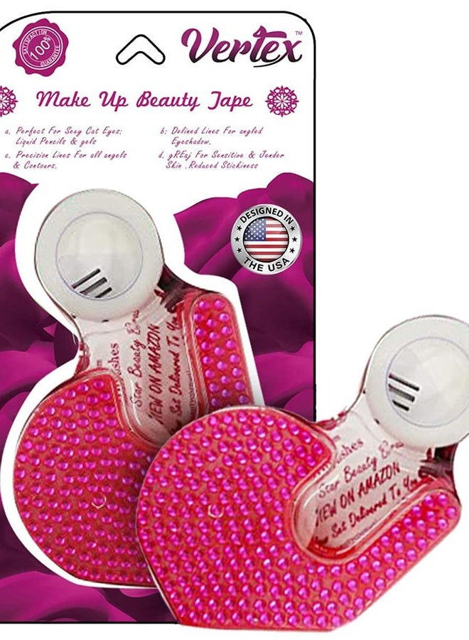 VERTEX Makeup Tape Eyeliner Stencils Pencil Liquid Liner Wing Tips Firm Hold Clean Edge Eyeshadow Lines Palette Primer Cream Real Beginners Techniques Use Brush Pen Stamp Sharpener Angled Shadow Shields Pads - Image 1