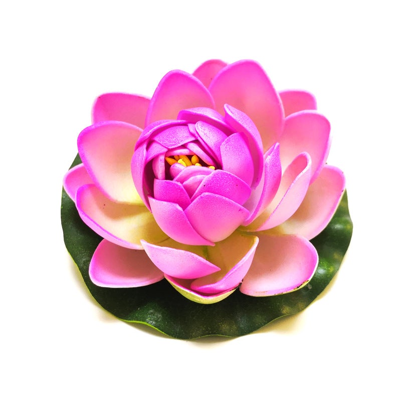 Generic 10cm Artificial Lotus Pond Decor Purple 