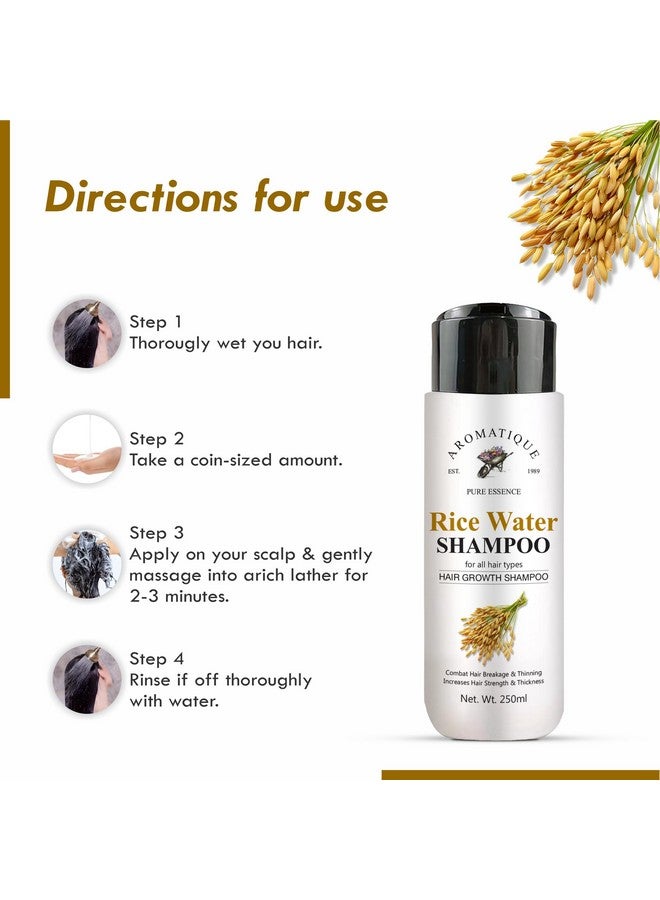 AROMATIQUE شامبو ماء الأرز العطري لنمو الشعر مع البيوتين | شامبو للشعر الخفيف وتساقط الشعر | مناسب لجميع أنواع الشعر، للرجال والنساء - Image 4