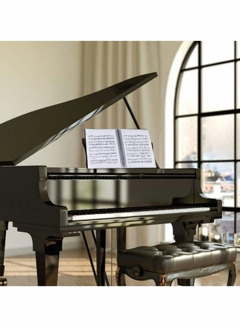 Excefore مجلد نوتة موسيقية، ملف أغاني، حقيبة تخزين مستندات ورقية، مجلد بلاستيكي فارغ للحفلات الموسيقية، A4، 30 جيبًا للموسيقيين والفرقة، قابل للكتابة ومغلف حلزوني بزاوية 180 درجة - Image 3