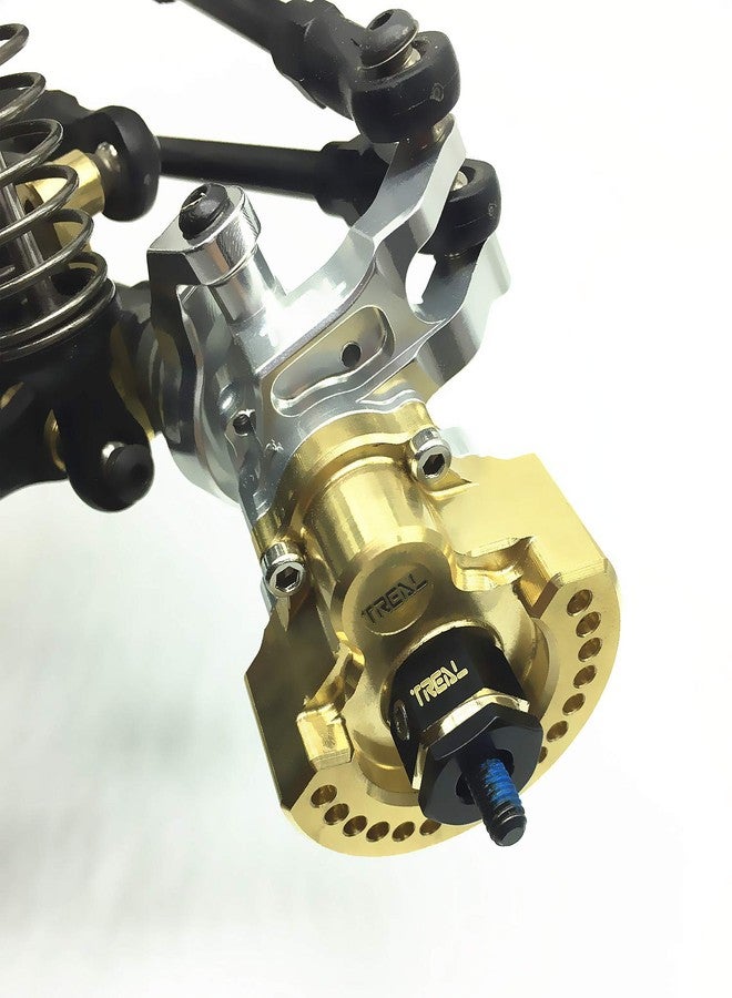 Treal Brass Extended Wheel Hubs Hex Pins +5 and Steel Stub Axle (Portal Drive) Widen +5mm Set Compatible with 1/10 TRX4 TRX-4 Defender - Image 5