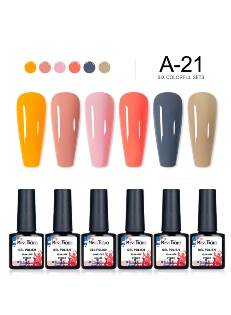 MissTiara مجموعة طلاء أظافر جل للأشعة فوق البنفسجية وLED مكونة من 6 قطع - Image 2