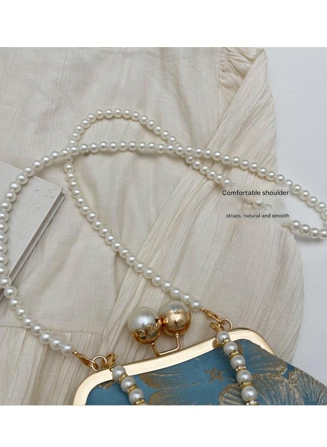 Chinese Style Embroidered Women's Bag Chinese Rretro Handbag Crossbody Bag Versatile Pearl Dinner Bag  - Image 2