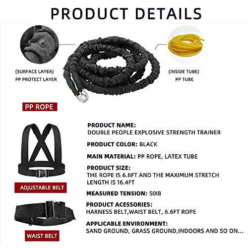 OYINDIZ Resistance Explosive Training Rope Force Improve Power, Agility, Strength Track and Field Football Basketball Volleyball Multi-Directional Physical Equipment - Image 2