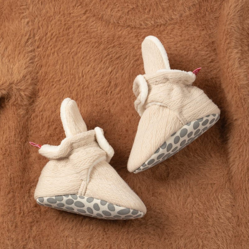 Babelvit Newborn Baby Boy Girl Soft Fleece Booties Stay On Infant Slippers Socks Shoe Non Skid Gripper Toddler First Walkers Winter Ankle Crib Shoes - Image 4