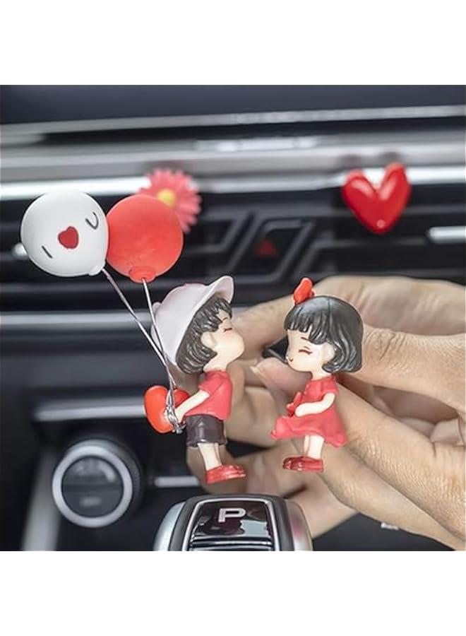 Romantic Car Dashboard Decor Set - Cute Cartoon Couple Kissing Ornaments with Confession Balloon for Mazda/Toyota/Honda | Gift-Ready Dashboard Trinkets - Image 5