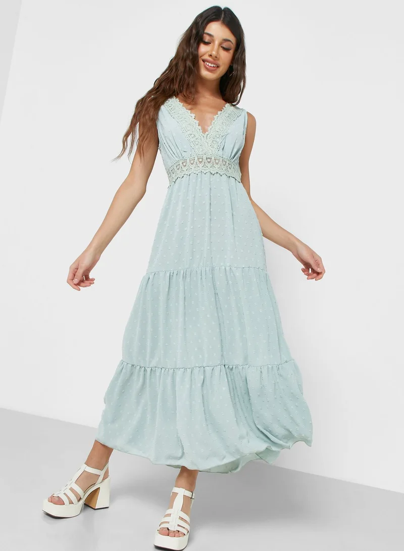 Ginger Lace Trim Maxi Dress
