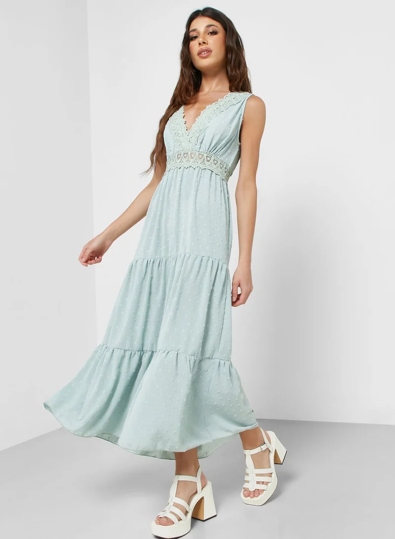 Ginger Lace Trim Maxi Dress