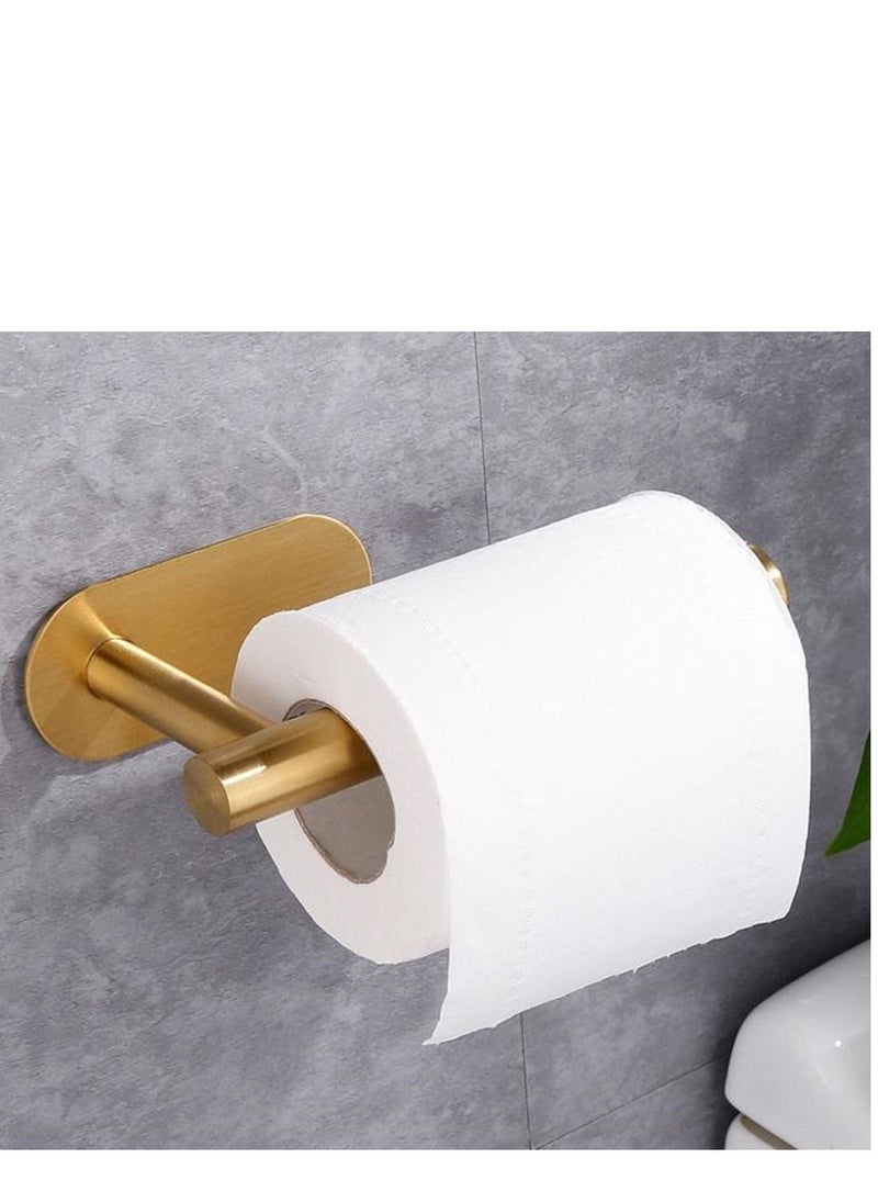 Gerenic - Adhesive Toilet Paper Holder - Self Adhesive Toilet Roll Holder for Bathroom Kitchen Stick on Wall Stainless Steel Brushed - Image 1