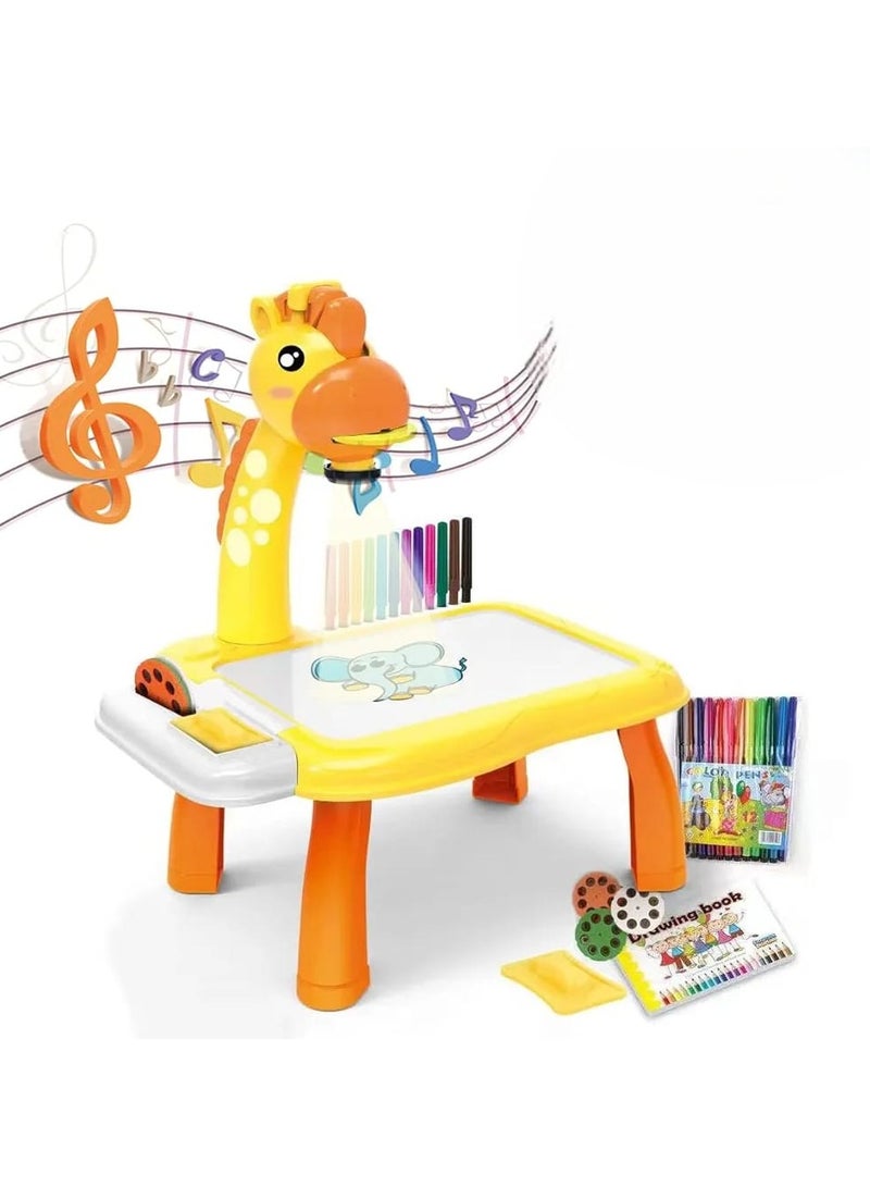 Giraffe-Shaped Projector Drawing Table for Kids – Educational Toy with Light Projection & Drawing Slides - Image 1