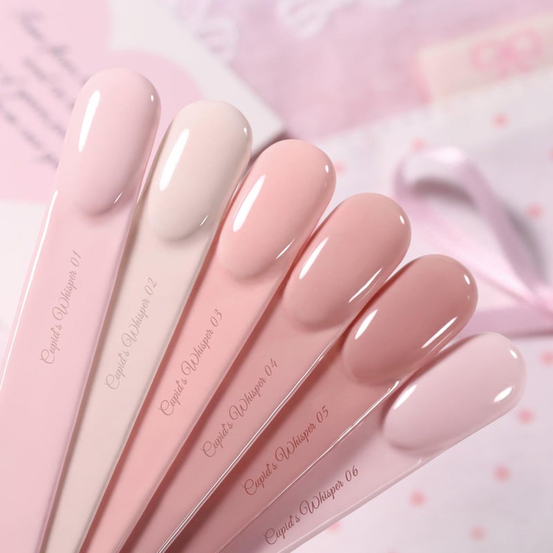 Born Pretty طلاء أظافر جل وردي من بورن بيوتي 6 ألوان، وردي ناعم هدية عيد الحب لفن الأظافر، مانكير DIY في المنزل - Image 2