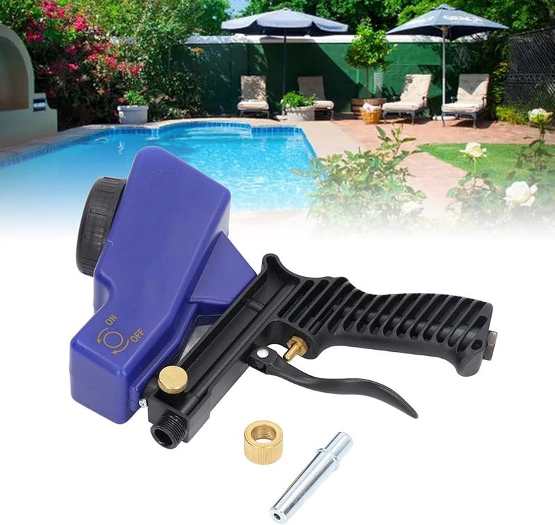 Blue Sandblaster Gun Compact Paint Removal Tool with Steel Grit for Easy Storage - Image 4