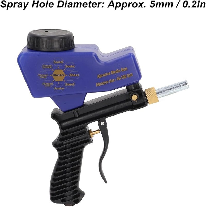 Blue Sandblaster Gun Compact Paint Removal Tool with Steel Grit for Easy Storage - Image 5