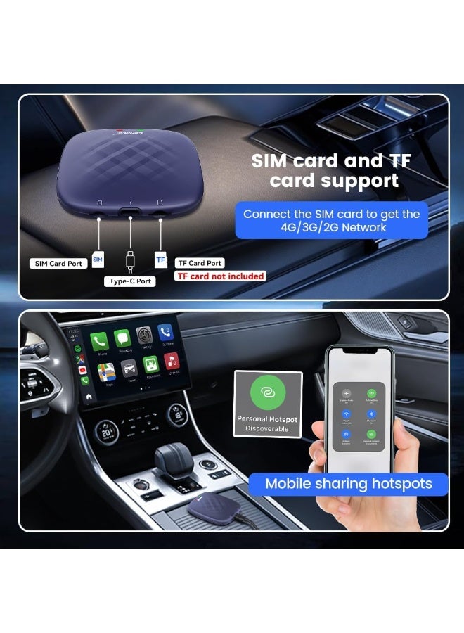 Carlinkit Wireless CarPlay AI Box Android 13, 8GB RAM + 128GB ROM, Wireless Android Auto, GPS, WiFi, Bluetooth, For Cars with Wired CarPlay - Image 5