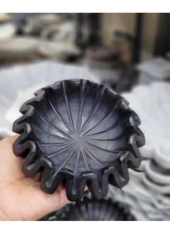 R&M RM Black Marble 4 inch Candle Holder Bowl | Decoration Festival | Center Table Decoration | Marble Flower Bowl | Marble Candle Holder Bow l Black  - Image 3