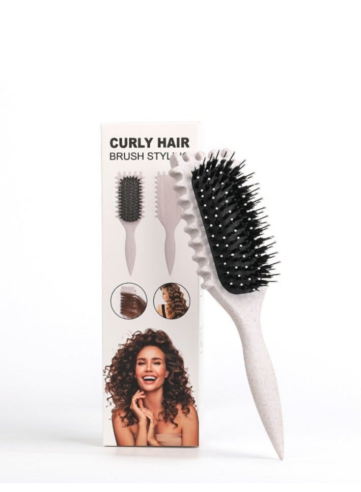 أحدث فرشاة تجعيد الشعر لعام 2025، فرشاة تحديد تجعيد الشعر، فرشاة تحديد تجعيد الشعر، فرشاة تصفيف الشعر، تشكيل وتحديد تجعيدات الشعر للنساء والفتيات (اللون: لون البشرة) - Image 1