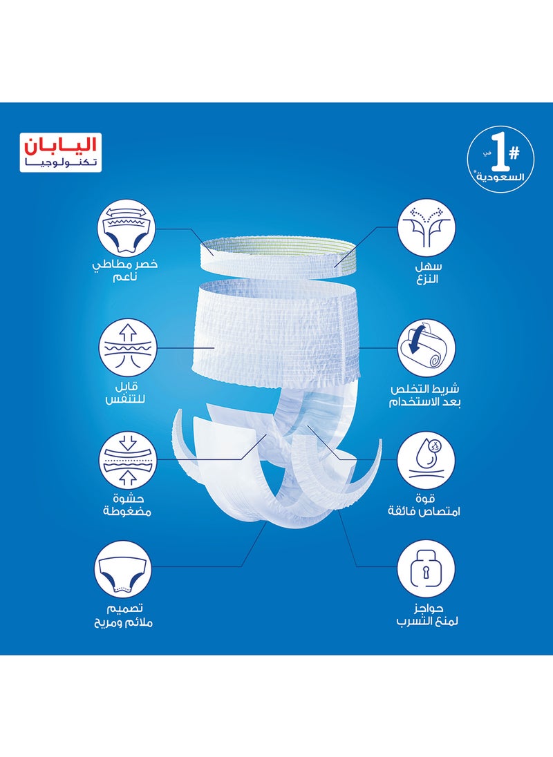 Lifree Slim Culotte Adult Diaper Pants Medium Size 3 Cup Absorbency Mega Pack 40 Pieces  - Image 3