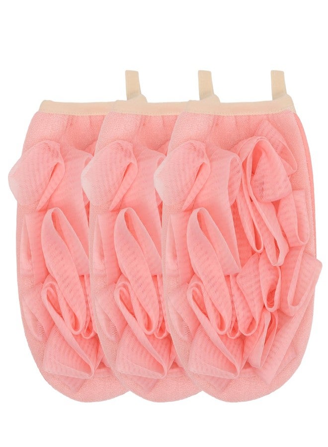 Amariver 3 Pack Bath Loofah Body Sponge Brushes Loofah Exfoliating Glove Bath Shower Glove with Flower Bath Ball (Pink) - Image 1