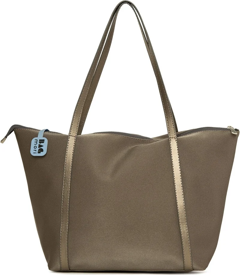 باجموري Silver Colored Satin Tote Bag with Tassel Detail