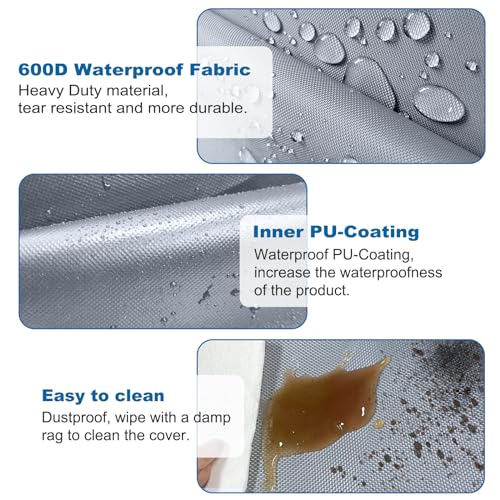 AKEfit Air Conditioner Cover for Outside, Heavy Duty Waterproof AC Defender with Durable Oxford Fabric, Veranda AC Protector (Grey, 34W x 34D x 30H) - Image 3