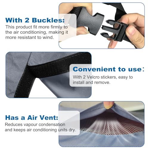 AKEfit Air Conditioner Cover for Outside, Heavy Duty Waterproof AC Defender with Durable Oxford Fabric, Veranda AC Protector (Grey, 34W x 34D x 30H) - Image 4