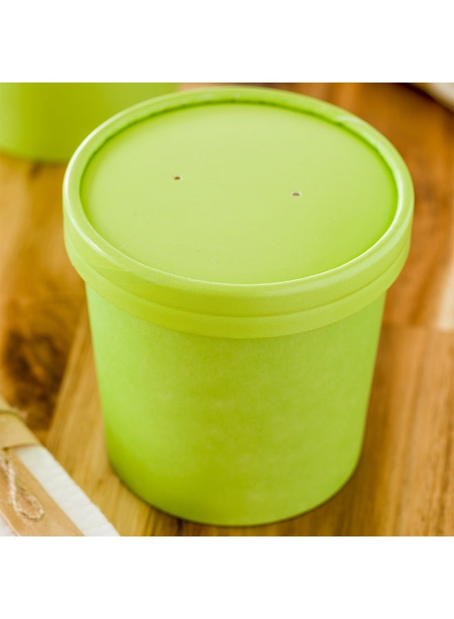 Restaurantware LIDS ONLY: Bio Tek Lids For 8/12 Ounce Soup Containers, 200 Vented Lids For Paper Soup Containers - Soup Cups Sold Separately, Microwavable, Green Paper Lids, Hot And Cold Foods - Image 3