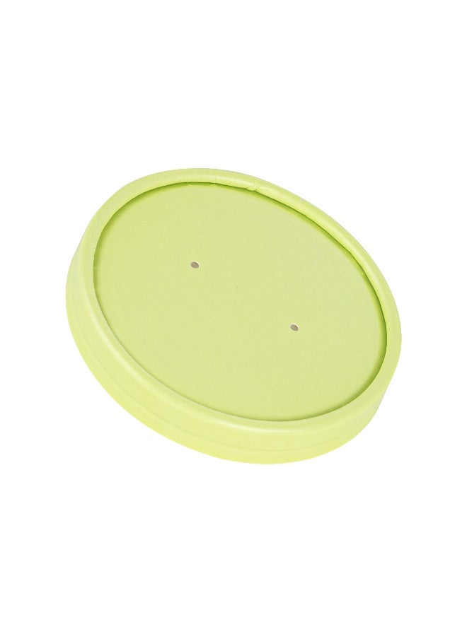 Restaurantware LIDS ONLY: Bio Tek Lids For 8/12 Ounce Soup Containers, 200 Vented Lids For Paper Soup Containers - Soup Cups Sold Separately, Microwavable, Green Paper Lids, Hot And Cold Foods - Image 1