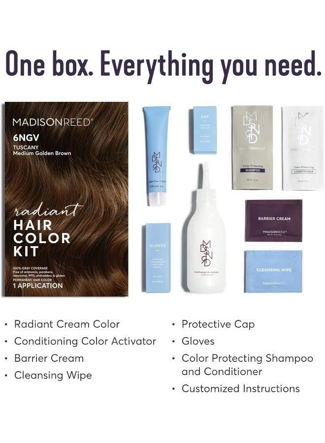 Madison Reed Radiant Hair Color Kit, Medium Golden Brown For 100% Gray Coverage, Ammonia-Free, 6Ngv Tuscany Brown, Permanent Hair Dye, Pack Of 2  - Image 2